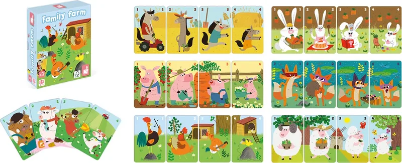 Spel - Gelukkige familieboerderij kwartet van Janod – doos