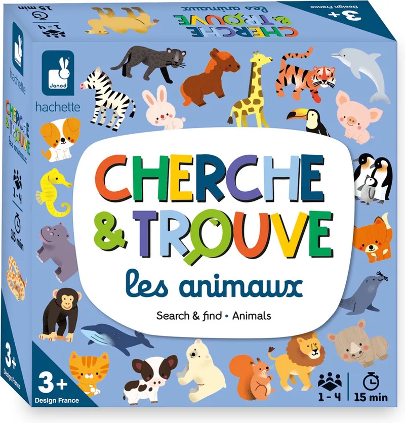 Spel - Zoek-en-vind von Janod, Ausgabe Dieren – Schachtel