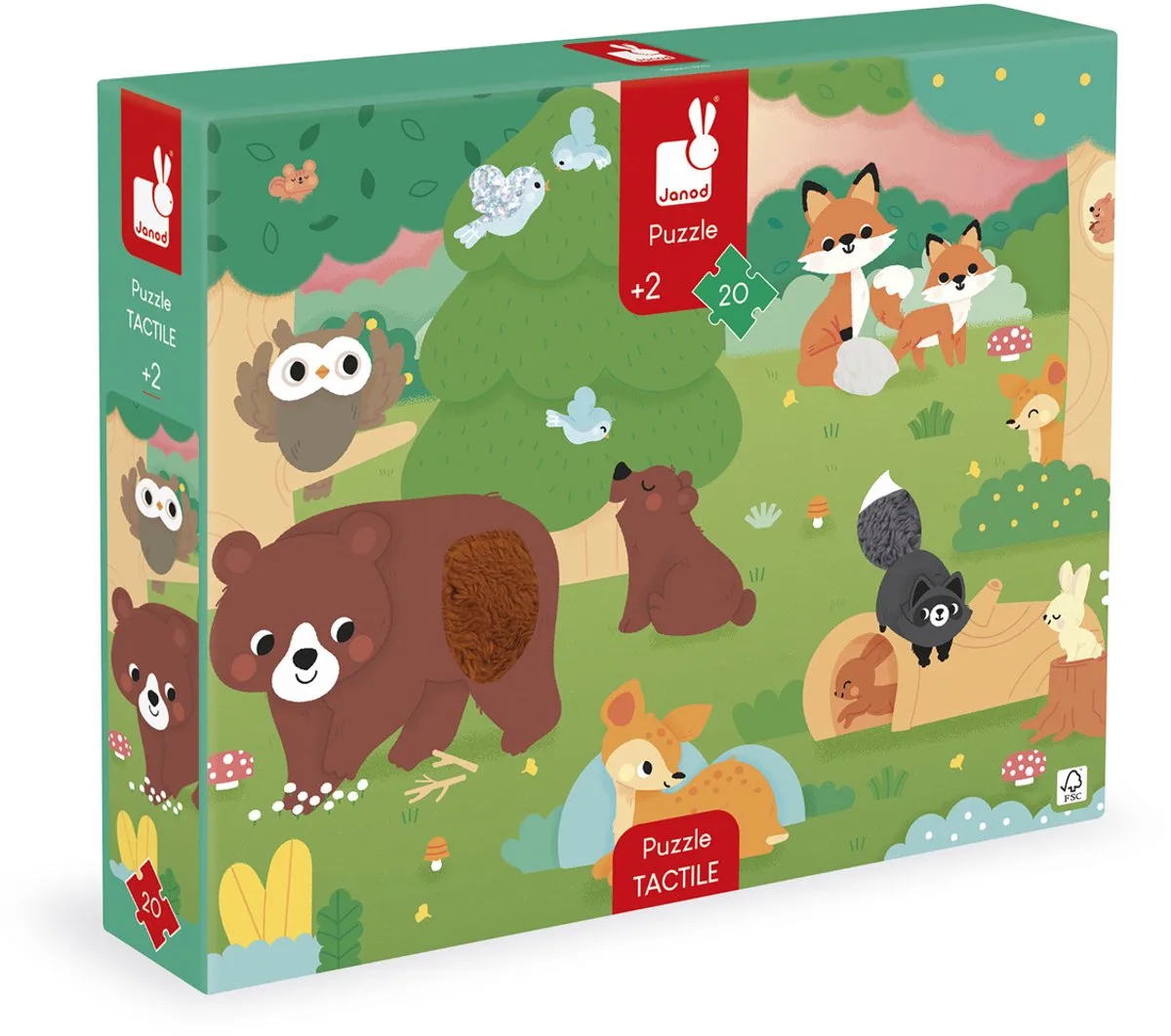 Forest Touch Puslespil 20 Stykker fra Janod, Bos-udgave – æske