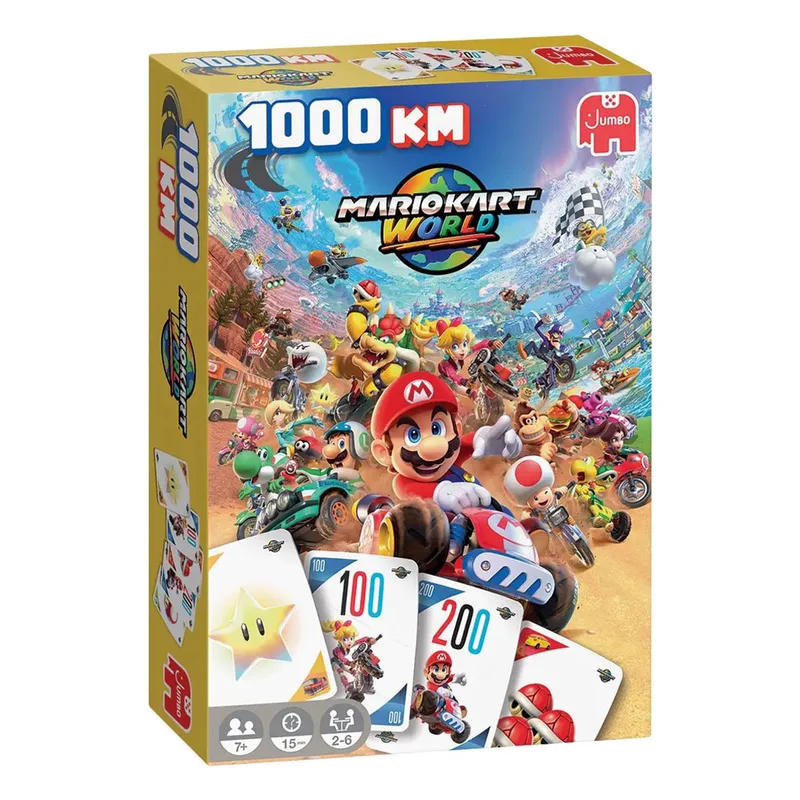 1000KM Pocket Mario Kart World - kaartspel - pocket editie voor kinderen - vanaf 7 jaar fra Jumbo – æske