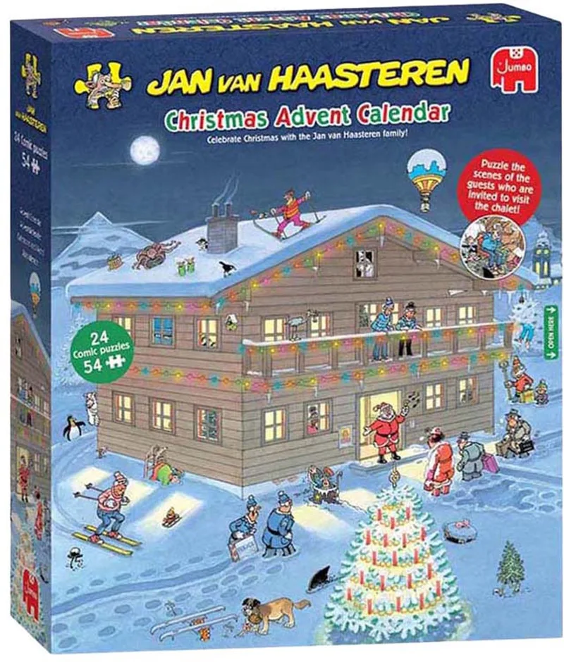 Adventkalender 2025 - 24 puzzels van 54 stukjes - Advent Calendar van Jumbo, editie Meerkleurig – doos