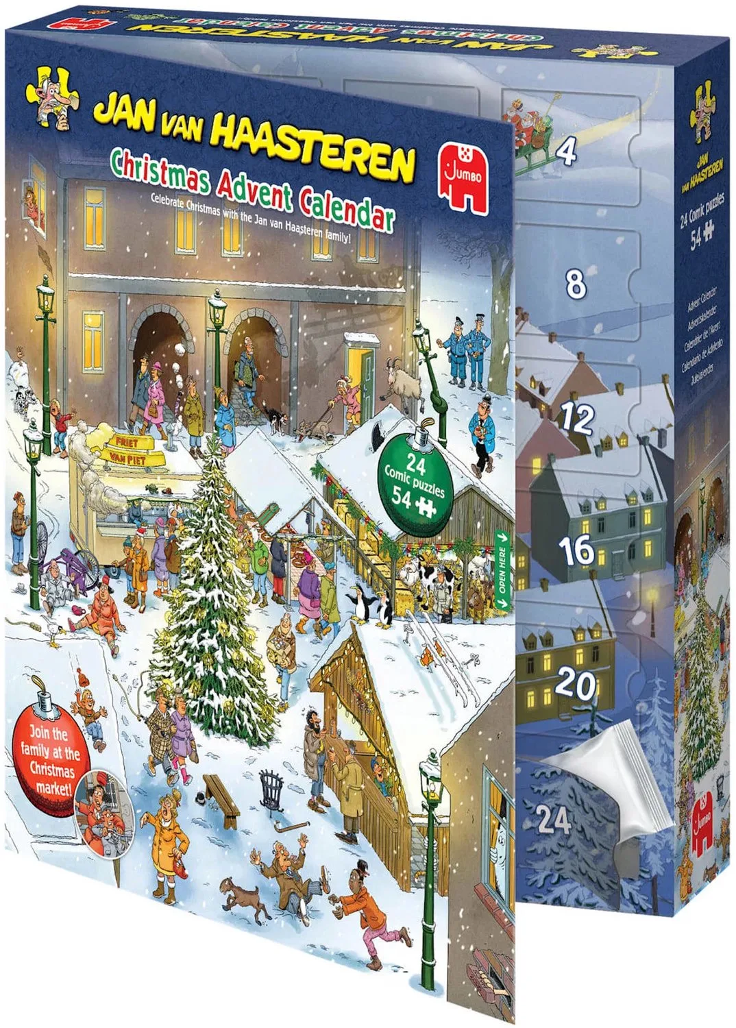 Adventskalender 2026 - 24 Puzzels - Adventkalender Volwassenen en Kinderen vanaf 15 jaar - Aftelkalender - Cadeaudoos - Geschenkdoos - Giftset - Geschenkset - Cadeaus voor Vrouwen en Mannen - Puzzel - Legpuzzels - Puzzels de Jumbo, édition 24 Puzzels met 54 Stukjes – boîte