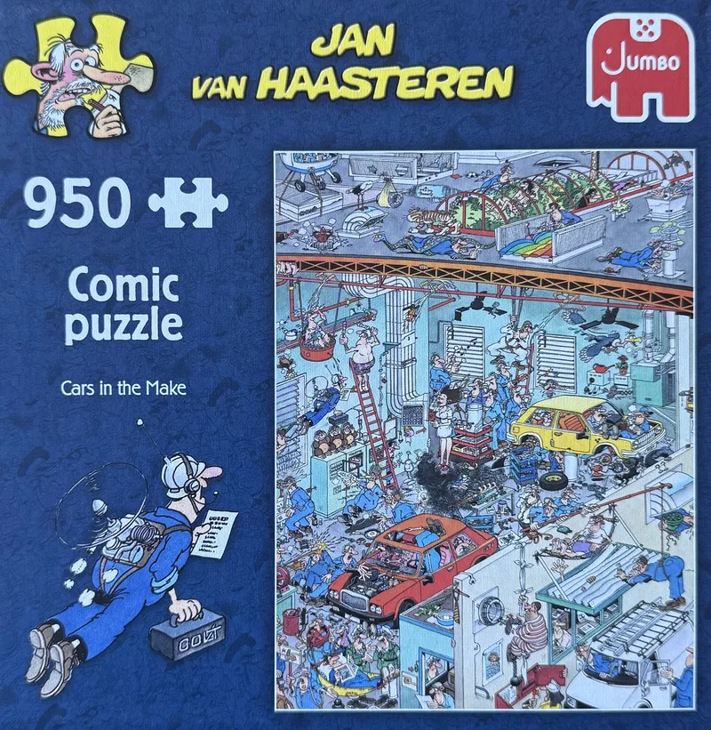 comic puzzle - 950 stukjes jumbo puzzel Cars in the make Auto’s in de Maak van Jumbo, editie Meerkleurig – doos
