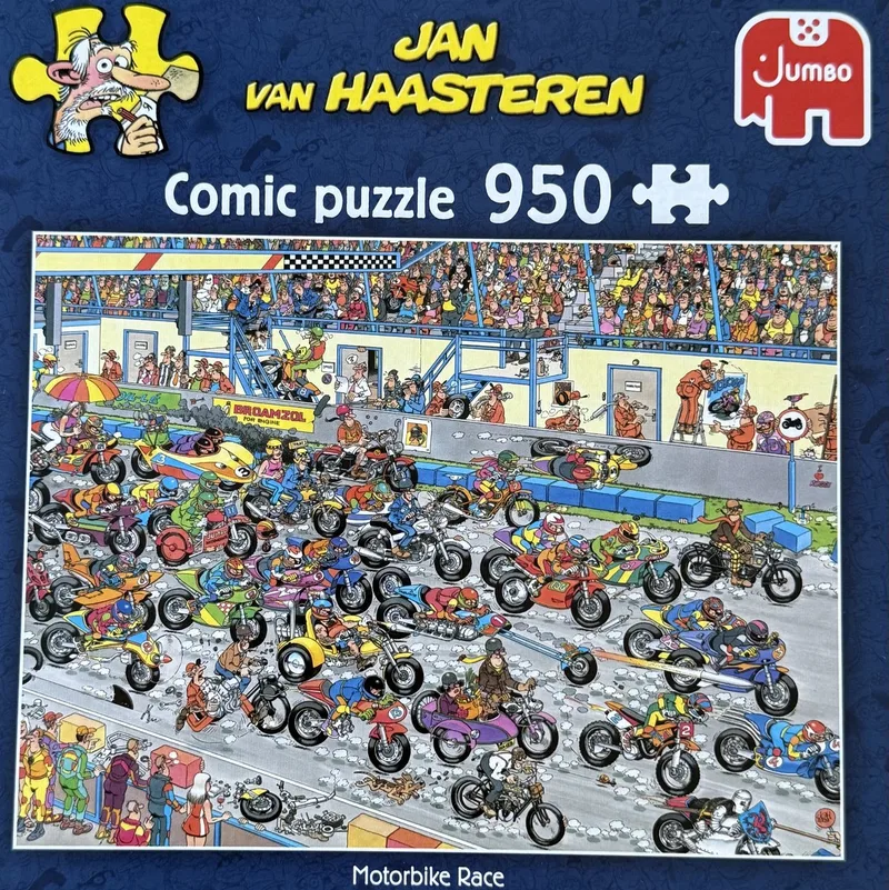 comic puzzle Motorbike Race 950 stukjes jumbo puzzel motorrace wedstrijd motorracewedstrijd von Jumbo, Ausgabe Mehrfarbig – Schachtel