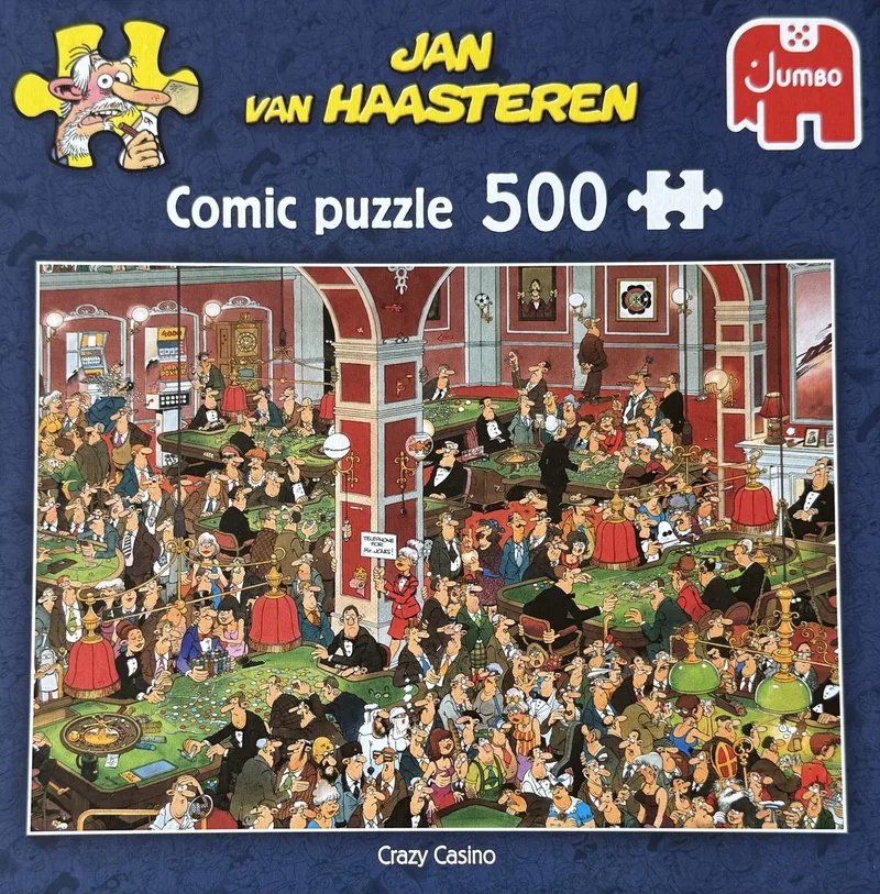 Crazy Casino Jan van Haasteren Comic Puzzle 500 stukjes Jumbo puzzel from Jumbo, Multicolour edition – box