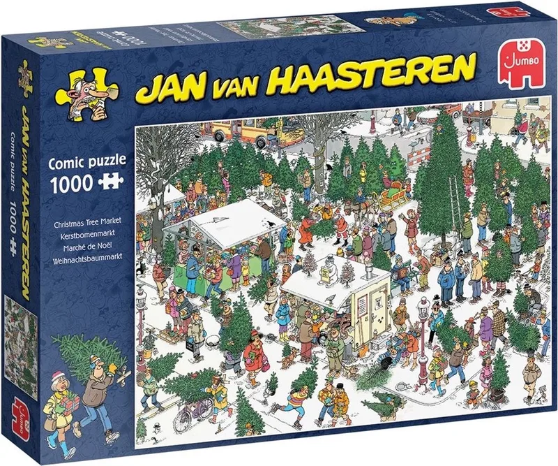 De Kerstbomenmarkt Puzzel 1000 Stukjes van Jumbo – doos