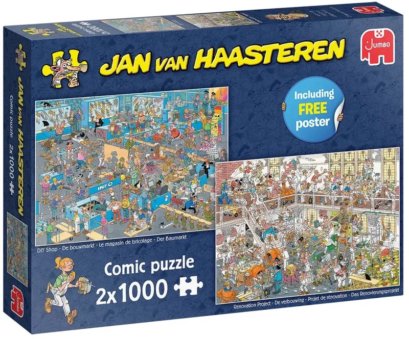 De Verbouwing & De Bouwmarkt - 2X1000 stukjes puzzel - Legpuzzel from Jumbo, Multicolour edition – box