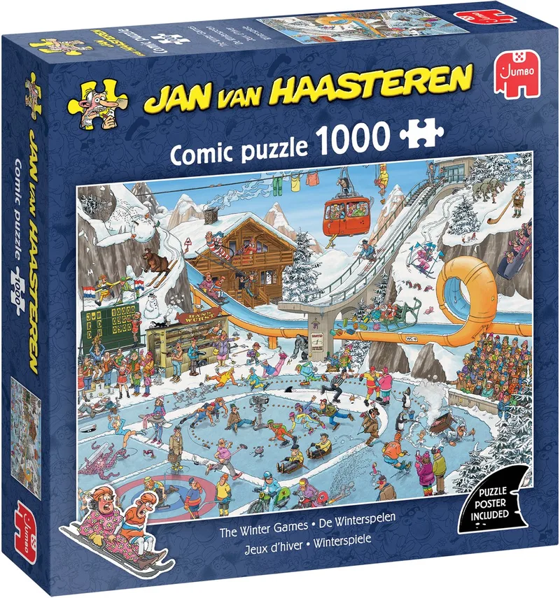 De Winterspelen - 1000 stukjes puzzel - Legpuzzel van Jumbo, editie Meerkleurig – doos