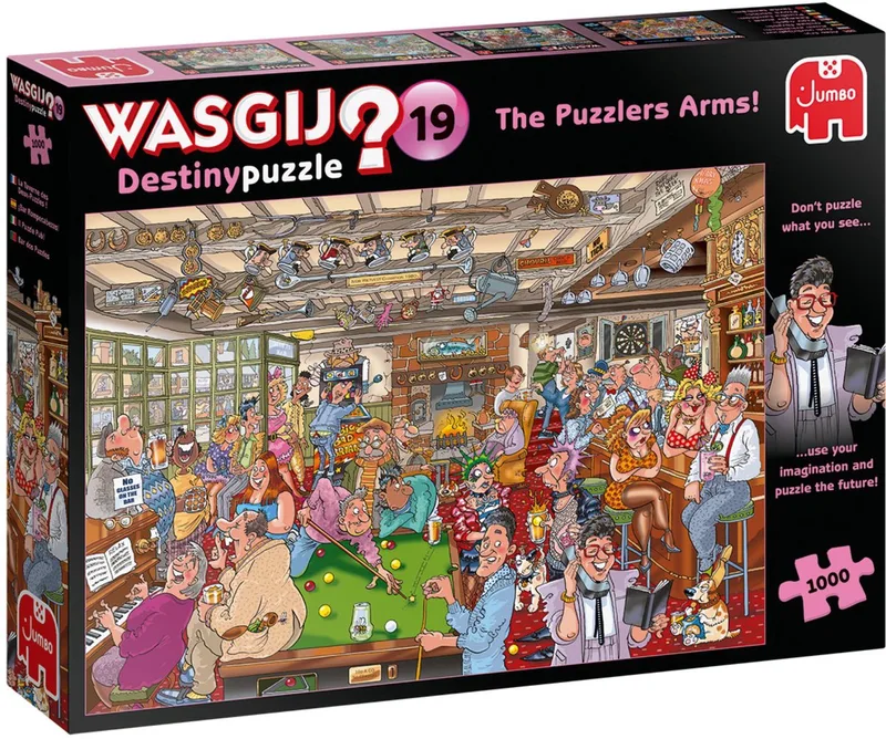 Destiny 19 Café De Puzzelhoek! puzzel - 1000 Stukjes von Jumbo, Ausgabe Mehrfarbig – Schachtel 1 von 3
