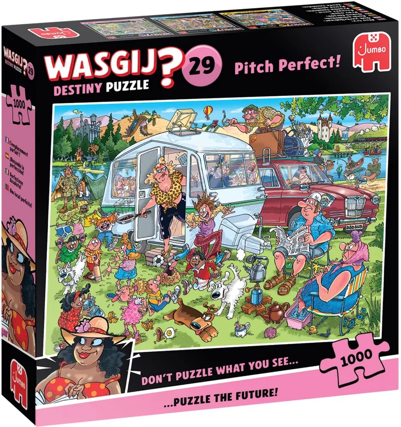 Destiny 29 - Op de camping! - Pitch Perfect! - 1000 stukjes puzzel - Legpuzzel van Jumbo, editie Meerkleurig – doos