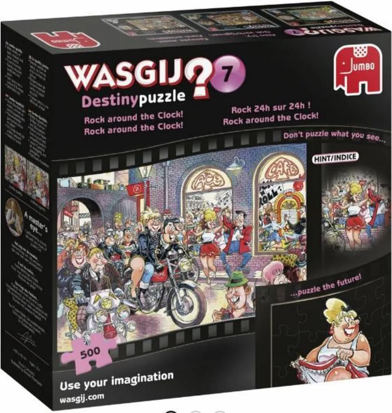 Destiny 7 Rock Around The Clock puzzel - 500 Stukjes van Jumbo, editie Meerkleurig – doos