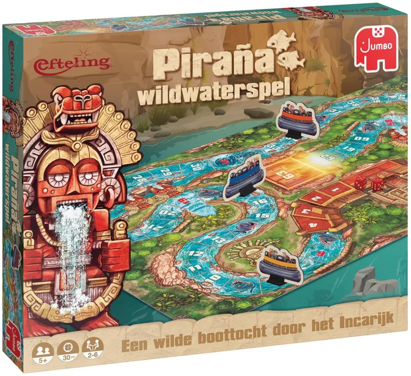 Efteling Ganzenbord Piraña Wildwaterspel - Bordspel fra Jumbo – æske
