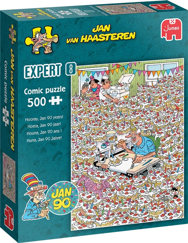 Expert 8 - Jan 90! - 500 stukjes puzzel - Speciale puzzel voor Jan zijn verjaardag de Jumbo, édition Multicolore – boîte