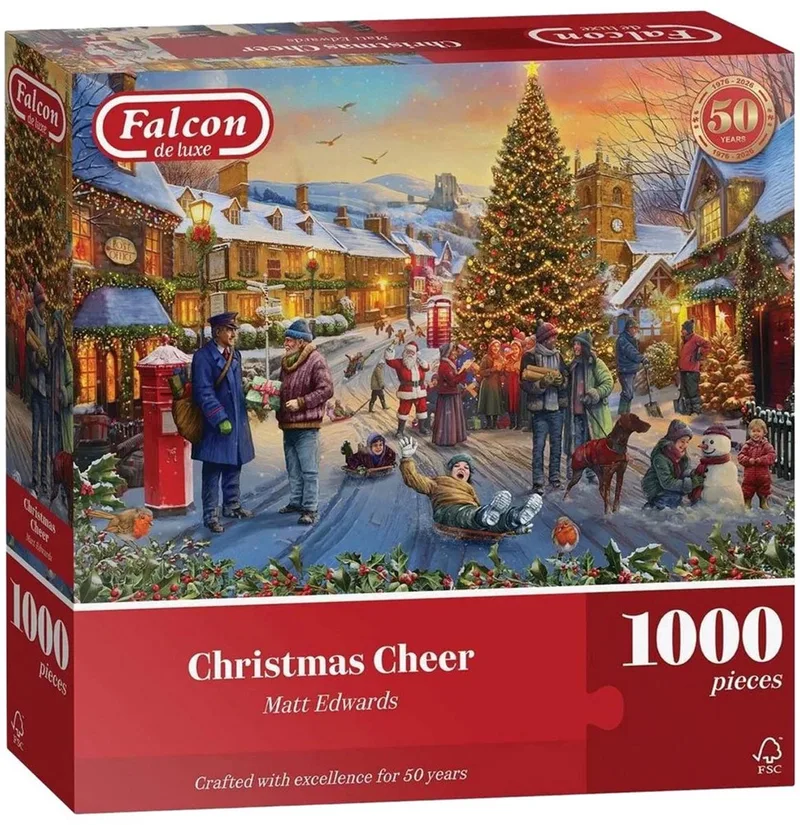 Falcon Christmas Kerstpuzzel - 1000st.. de Jumbo, édition Multicolore – boîte