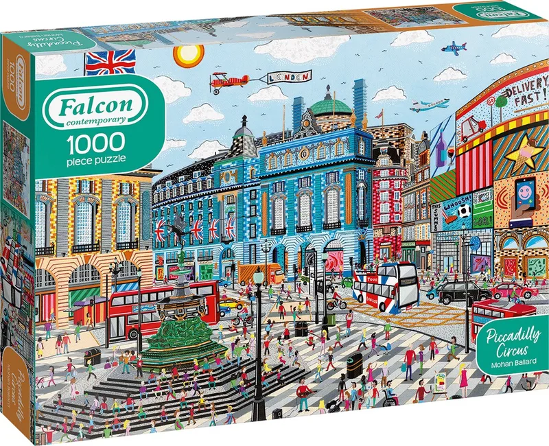 Falcon Contemporary puzzel Piccadilly Circus - Legpuzzel - 1000 stukjes de Jumbo, édition Multicolore – boîte