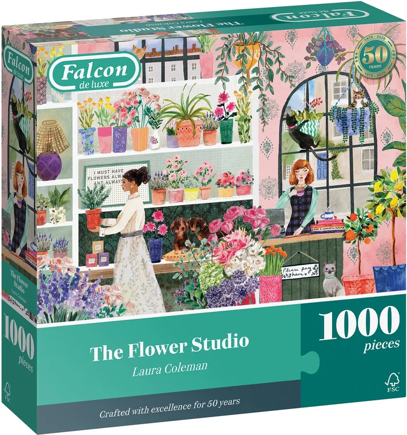 Falcon legpuzzel Flower Studio 1000 stukjes kleurrijk karton. van Jumbo, editie Meerkleurig – doos