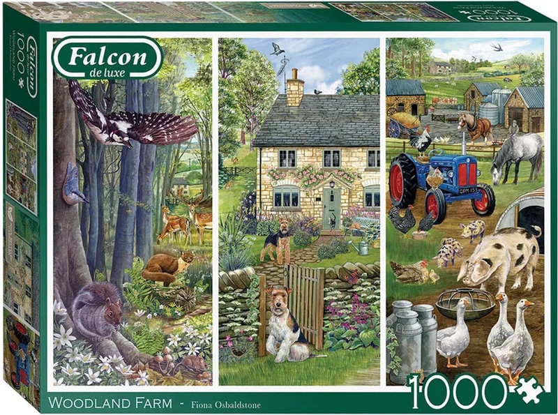 Falcon - Woodland Farm - 1000 stukjes van Jumbo, editie Meerkleurig – doos