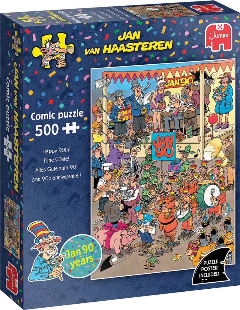 Fijne 90ste! - 500 stukjes puzzel - Legpuzzel volwassenen van Jumbo, editie Meerkleurig – doos