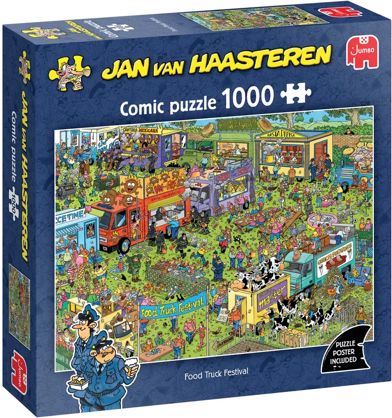 Food Truck Festival - Jan van Haasteren - puzzel van 1000 stukjes van Jumbo, editie Paars – doos