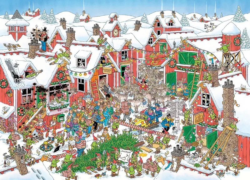 Het dorp van de Kerstman - 1000 stukjes - Legpuzzel van Jumbo, editie Meerkleurig – doos 2 van 4