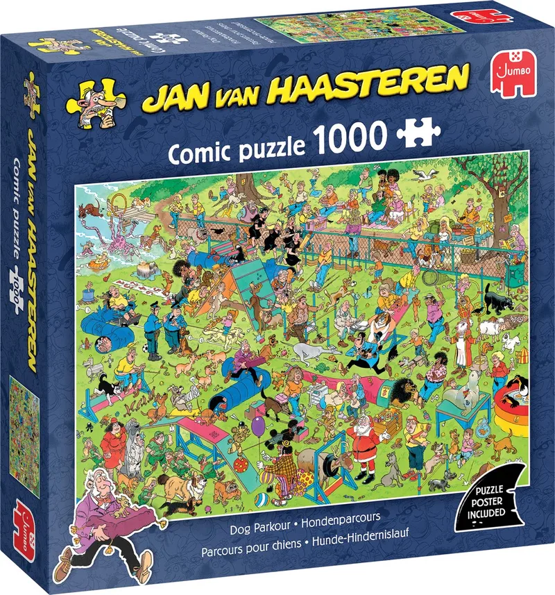 Hondenparcours - Puzzel 1000 stukjes de Jumbo, édition Multicolore – boîte 1 sur 2