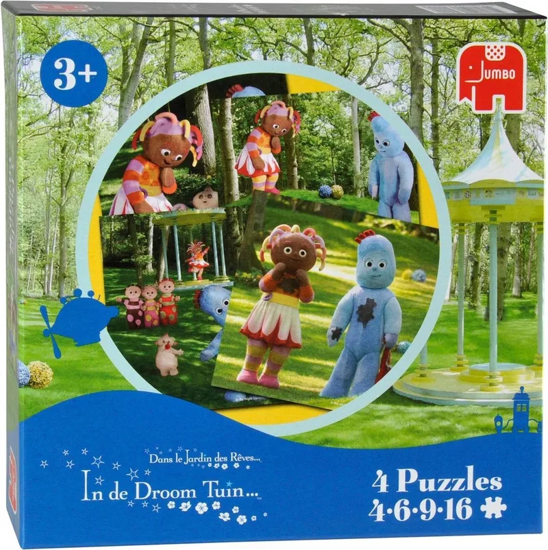 In de Droomtuin, 4 in 1 puzzel van Jumbo, editie Diverse kleuren – doos