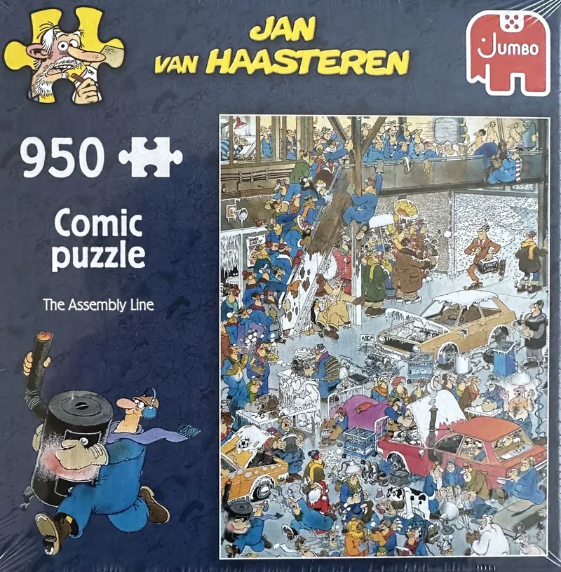 Jan van Haasteren 950 stukjes comic puzzle jumbo The Assembly line puzzel De lopende band from Jumbo, Multicolour edition – box