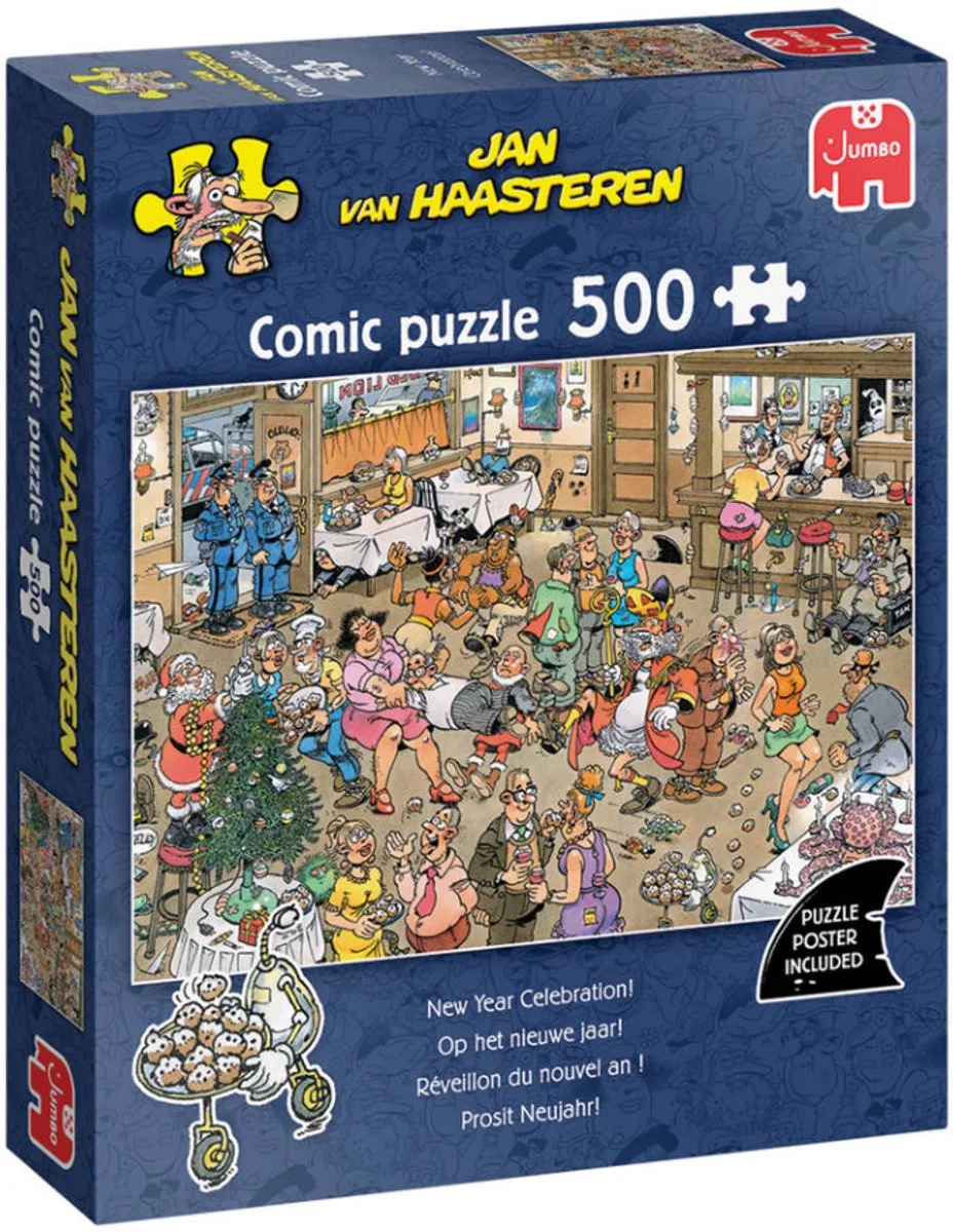Jan van Haasteren - Op het nieuwe jaar - 500 stukjes - Puzzel de Jumbo – boîte