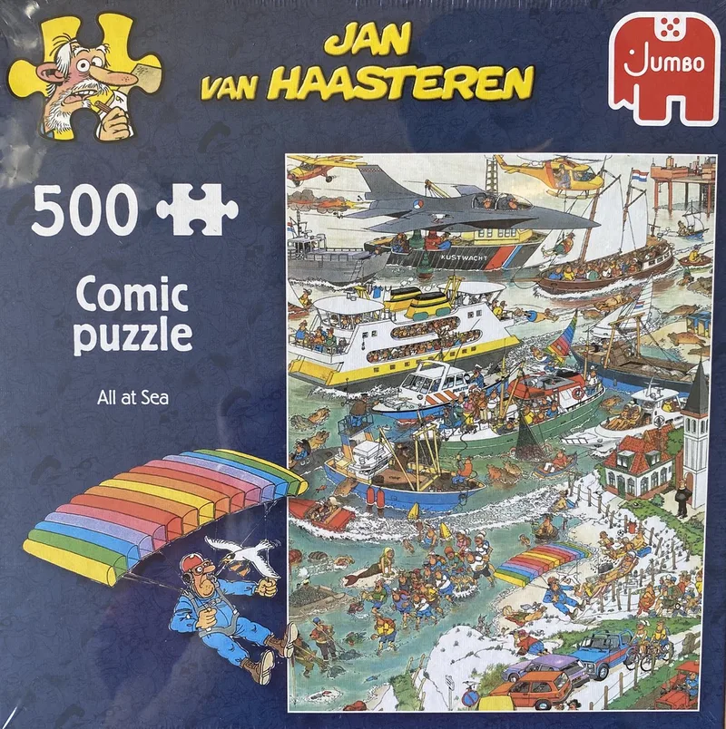 Jan van Haasteren puzzel all at sea 500 stukjes van Jumbo, editie Meerkleurig – doos