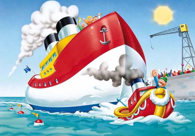 Jumbo - 20 stukjes - Sleepboot - Kinder Puzzel van Jumbo, editie Meerkleurig – doos