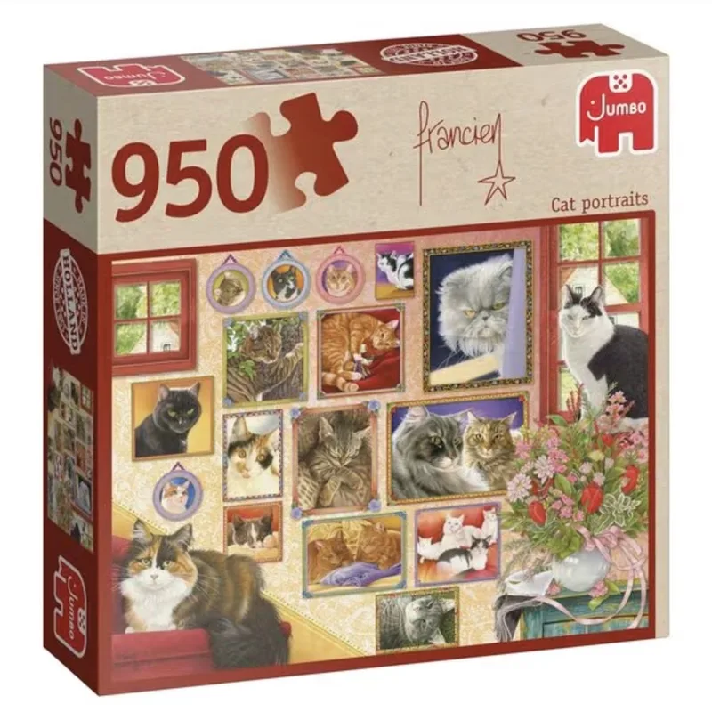 Jumbo 950 stukjes Puzzel Francien Cat Portraits kat portret premium Quality van Jumbo, editie Meerkleurig – doos