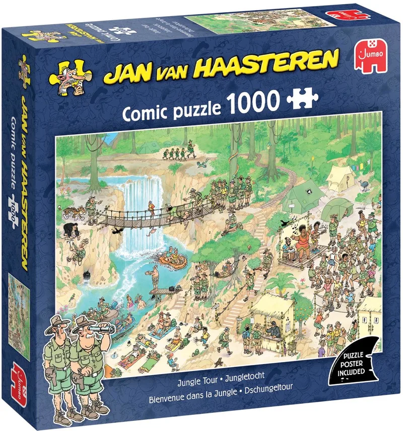 Jungletocht - 1000 stukjes puzzel - Legpuzzel van Jumbo, editie Meerkleurig – doos