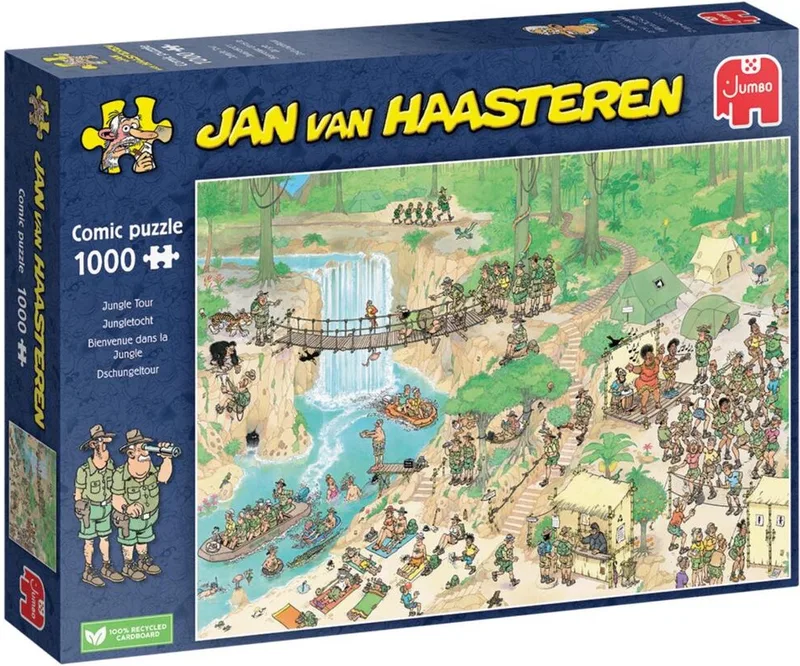 Jungletocht - Nederlands Kampioenschap Puzzelen 2024 - 1000 stukjes van Jumbo, editie Meerkleurig – doos