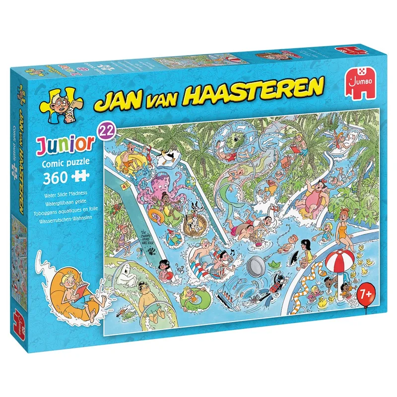 Junior 22 - Waterglijbaan gekte - 360 stukjes puzzel - Legpuzzel voor kinderen - Vanaf 7 jaar de Jumbo, édition Multicolore – boîte