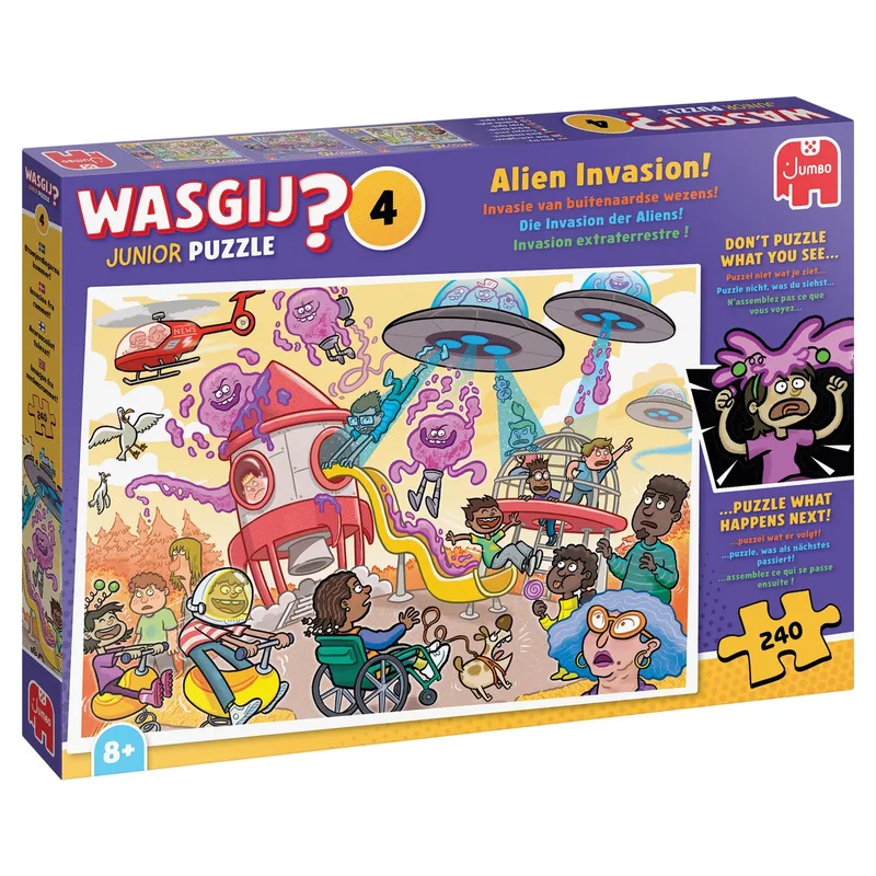 Junior 4 - Invasie van buitenaardse wezens! (240 stukjes) de Jumbo, édition Multicolore – boîte
