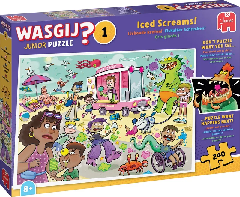 Junior - IJskoude kreten! - 240 stukjes - Legpuzzel voor kinderen van Jumbo, editie Meerkleurig – doos