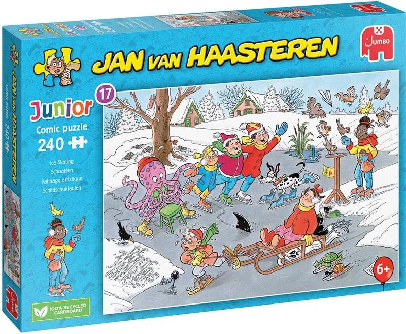 Junior - Schaatsen - 240 Stukjes puzzel van Jumbo, editie Meerkleurig – doos