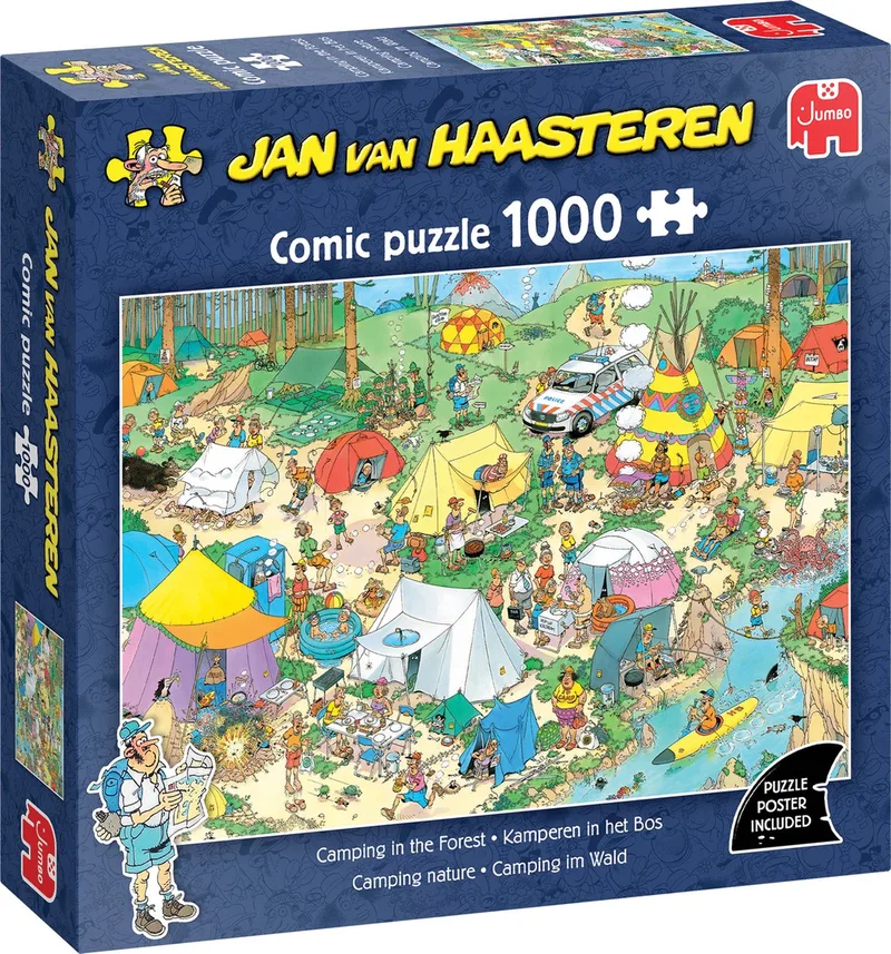 Kamperen in het Bos - 1000 stukjes puzzel - Legpuzzel van Jumbo, editie Meerkleurig – doos 1 van 2