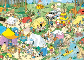 Kamperen in het Bos - 1000 stukjes puzzel - Legpuzzel van Jumbo, editie Meerkleurig – doos 2 van 2