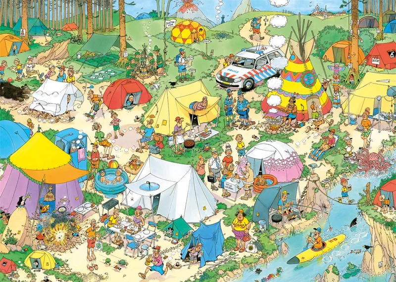 Kamperen in het Bos - 1000 stukjes puzzel - Legpuzzel van Jumbo, editie Meerkleurig – doos 2 van 2