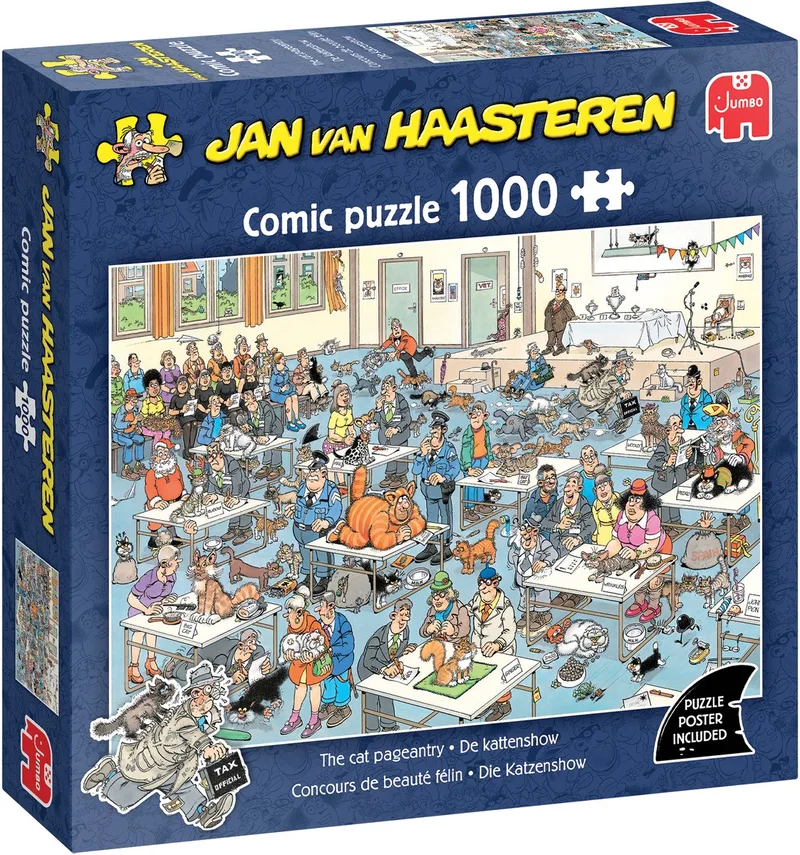 Kattenshow - 1000 stukjes puzzel de Jumbo, édition Multicolore – boîte