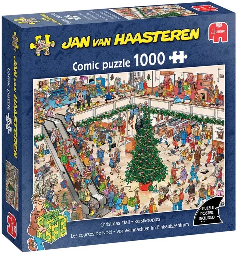 Kerstkoopjes Puzzel 1000 Stukjes van Jumbo, editie Blauw – doos