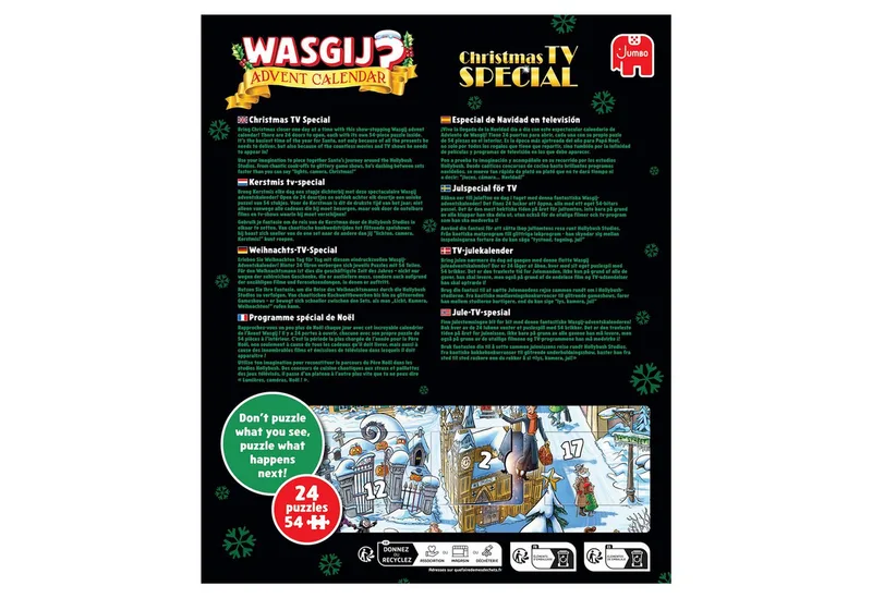 Kerstmis Adventskalender 2026 - Kerstmis tv-special - 24 puzzels met 54 stukjes - Aftelkalender - Advent Calender von Jumbo, Ausgabe Mehrfarbig – Schachtel 2 von 5