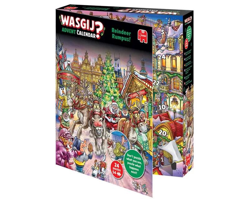 Kerstmis Adventskalender - Rendier-ravage! - 24 puzzels met 54 stukjes - Aftelkalender - Advent Calender van Jumbo, editie Meerkleurig – doos 2 van 5
