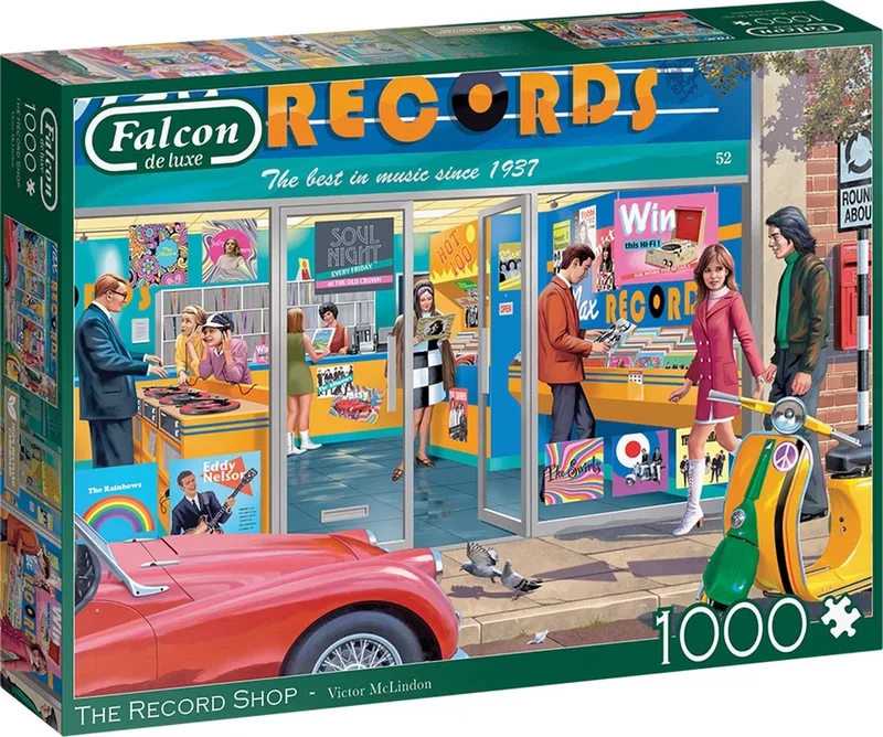 legpuzzel - Falcon The Record Shop 1000 stukjes puzzel volwassenen. von Jumbo, Ausgabe Mehrfarbig – Schachtel