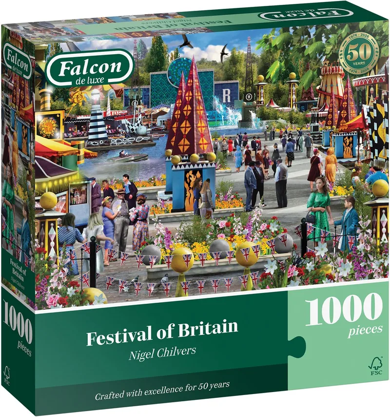 legpuzzel Festival of Britain 1000 stukjes kleurrijk karton. van Jumbo, editie Meerkleurig – doos