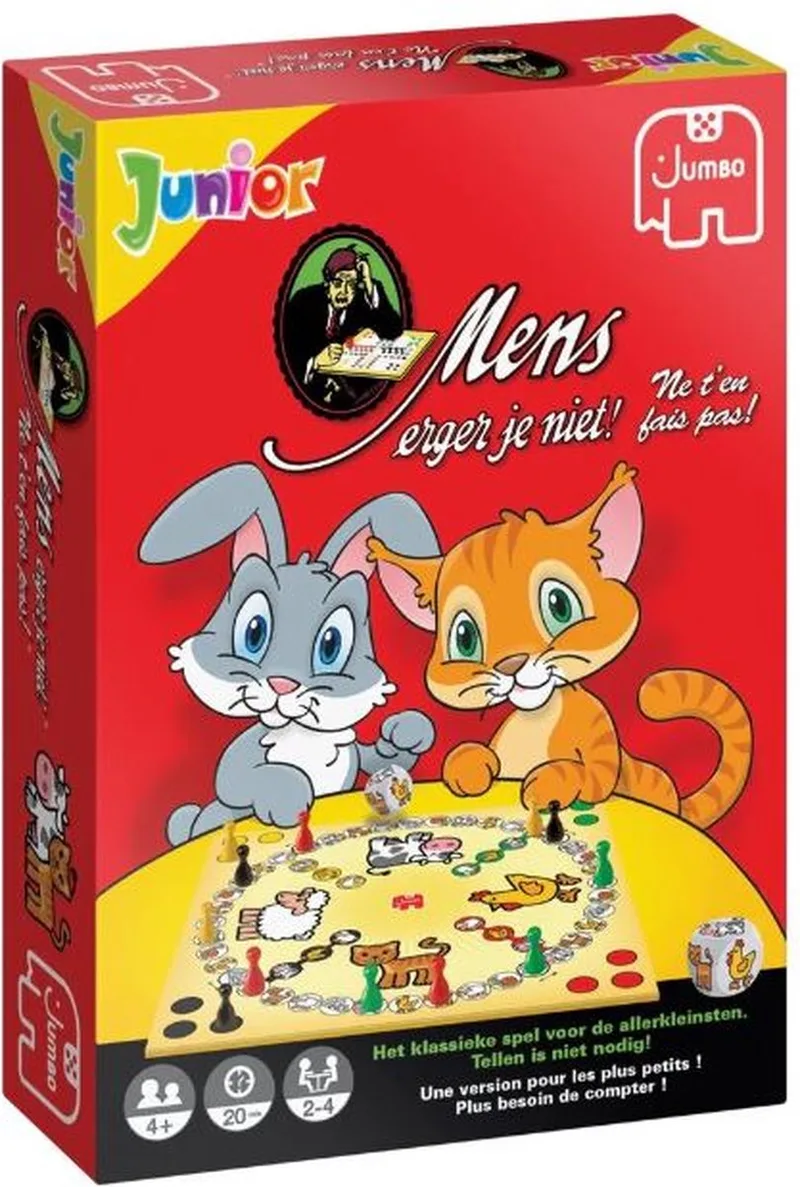 Mens erger je niet junior, Gezelschapsspel, Mens erg je niet, Junior spel, Kinder mens erger je niet, Jumbo van Jumbo – doos