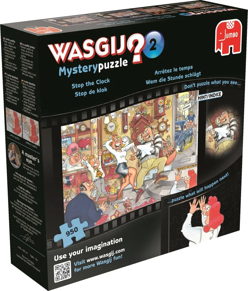 Mystery 2 Stop de Klok puzzel - 950 Stukjes von Jumbo, Ausgabe Mehrfarbig – Schachtel