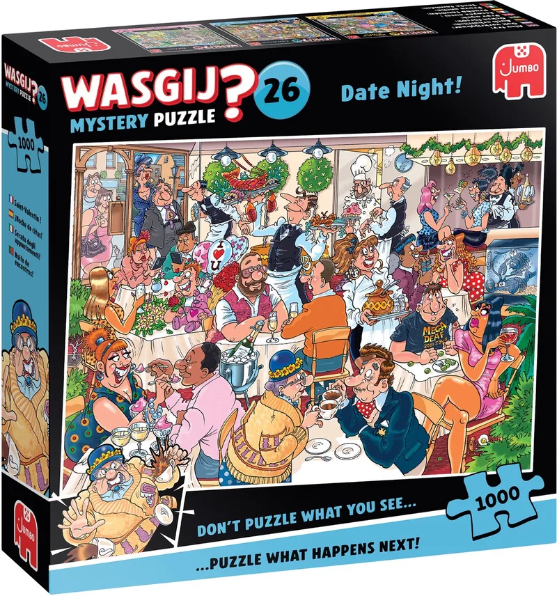 Mystery 26 - Date Night! - 1000 stukjes puzzel - Legpuzzel volwassenen von Jumbo, Ausgabe Mehrfarbig – Schachtel 1 von 2