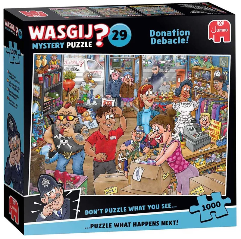 Mystery 29 - Donatiedebacle! - 1000 stukjes puzzel - Legpuzzel volwassenen van Jumbo, editie Meerkleurig – doos